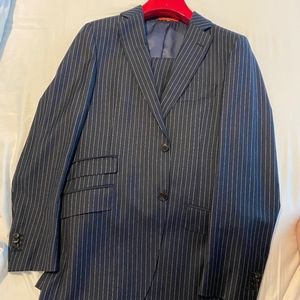 Suit Supply Sienna Navy Pinstripe Suit 40L